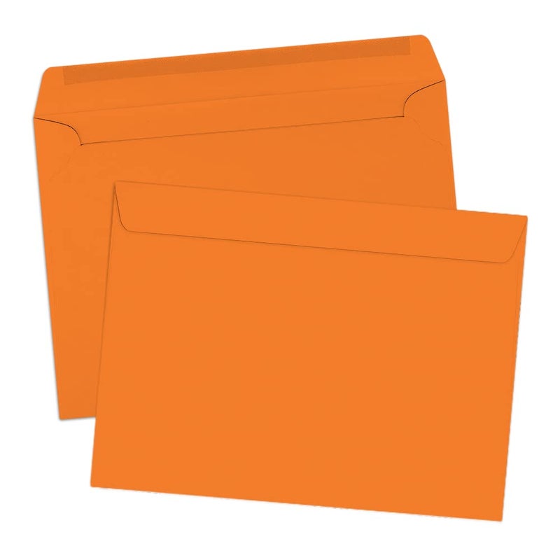 LUXPaper 9 x 12 Booklet Envelopes | Mandarin Orange | 80lb. Text | 50 Qty - Image 1